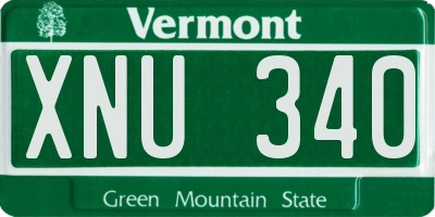 VT license plate XNU340
