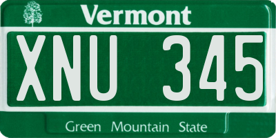 VT license plate XNU345