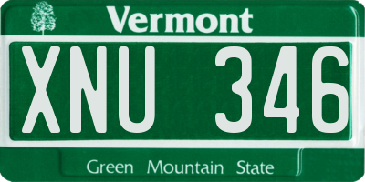 VT license plate XNU346