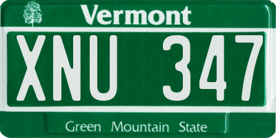 VT license plate XNU347