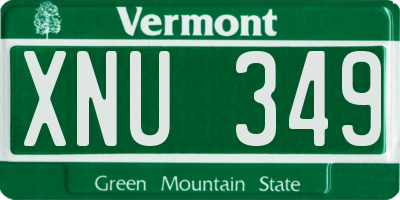 VT license plate XNU349