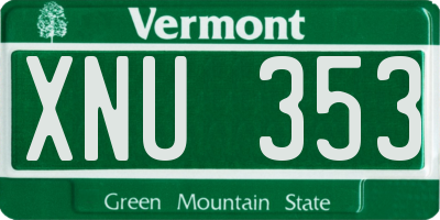 VT license plate XNU353