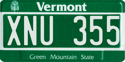 VT license plate XNU355