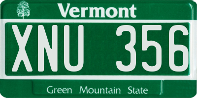 VT license plate XNU356