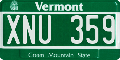 VT license plate XNU359