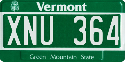VT license plate XNU364