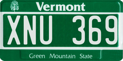 VT license plate XNU369