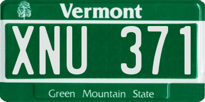 VT license plate XNU371