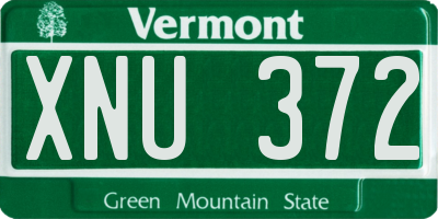 VT license plate XNU372