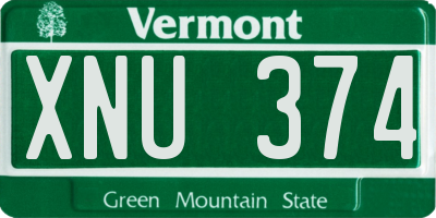 VT license plate XNU374