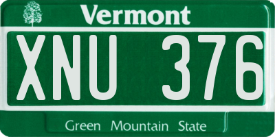 VT license plate XNU376