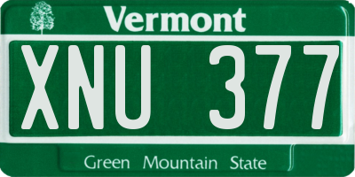 VT license plate XNU377