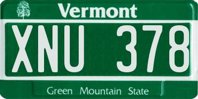 VT license plate XNU378