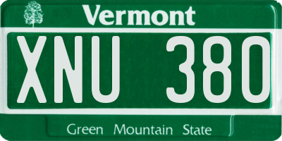 VT license plate XNU380