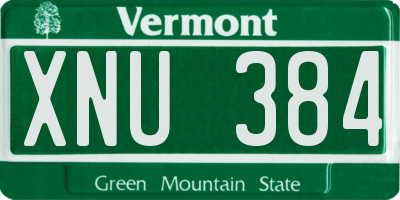 VT license plate XNU384