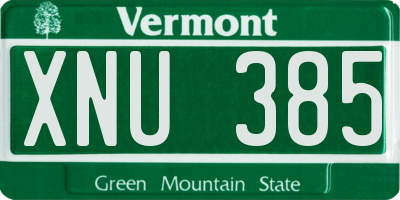 VT license plate XNU385