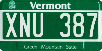 VT license plate XNU387