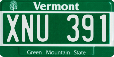 VT license plate XNU391