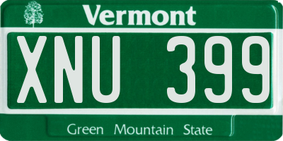 VT license plate XNU399