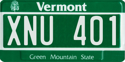 VT license plate XNU401