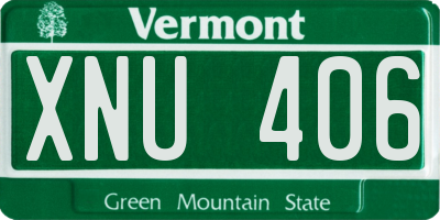 VT license plate XNU406
