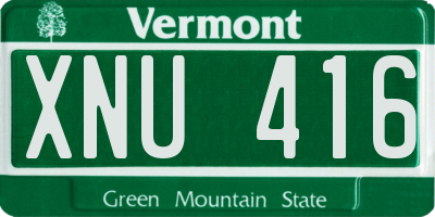 VT license plate XNU416