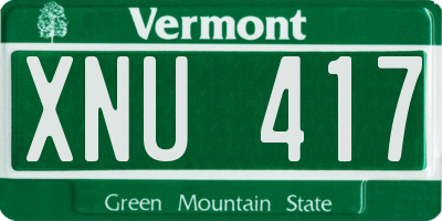VT license plate XNU417