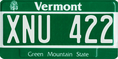 VT license plate XNU422