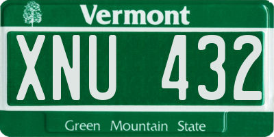 VT license plate XNU432