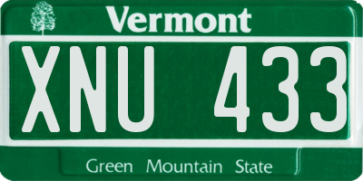 VT license plate XNU433