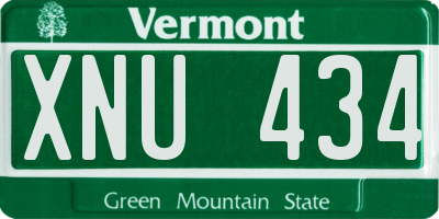 VT license plate XNU434