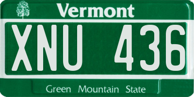 VT license plate XNU436