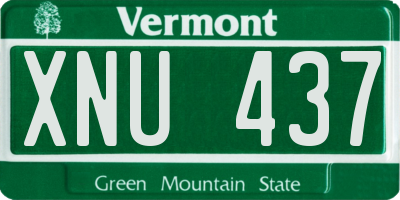VT license plate XNU437