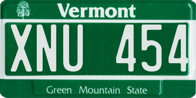 VT license plate XNU454