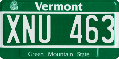 VT license plate XNU463