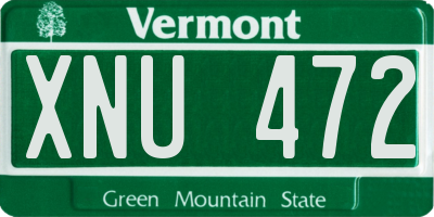 VT license plate XNU472
