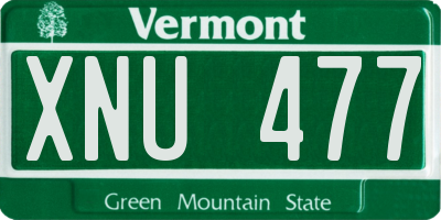 VT license plate XNU477
