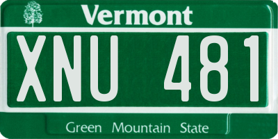 VT license plate XNU481