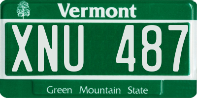 VT license plate XNU487
