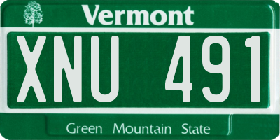 VT license plate XNU491