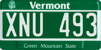 VT license plate XNU493