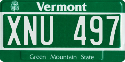 VT license plate XNU497