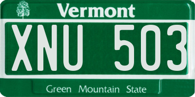 VT license plate XNU503