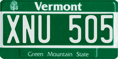VT license plate XNU505