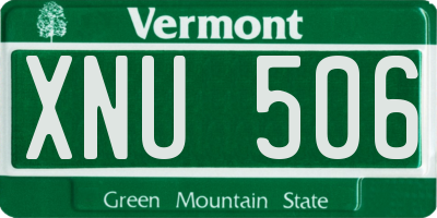 VT license plate XNU506