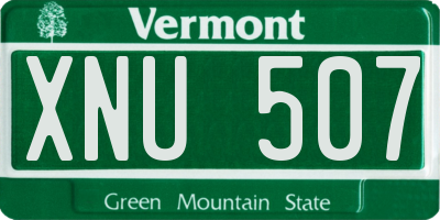 VT license plate XNU507