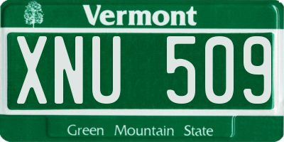 VT license plate XNU509