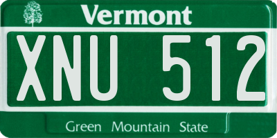 VT license plate XNU512