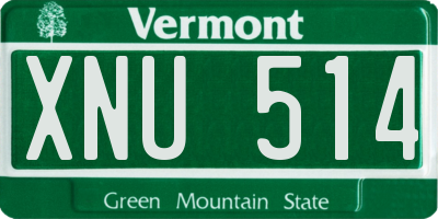 VT license plate XNU514