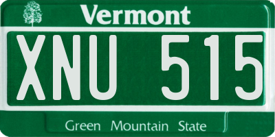 VT license plate XNU515